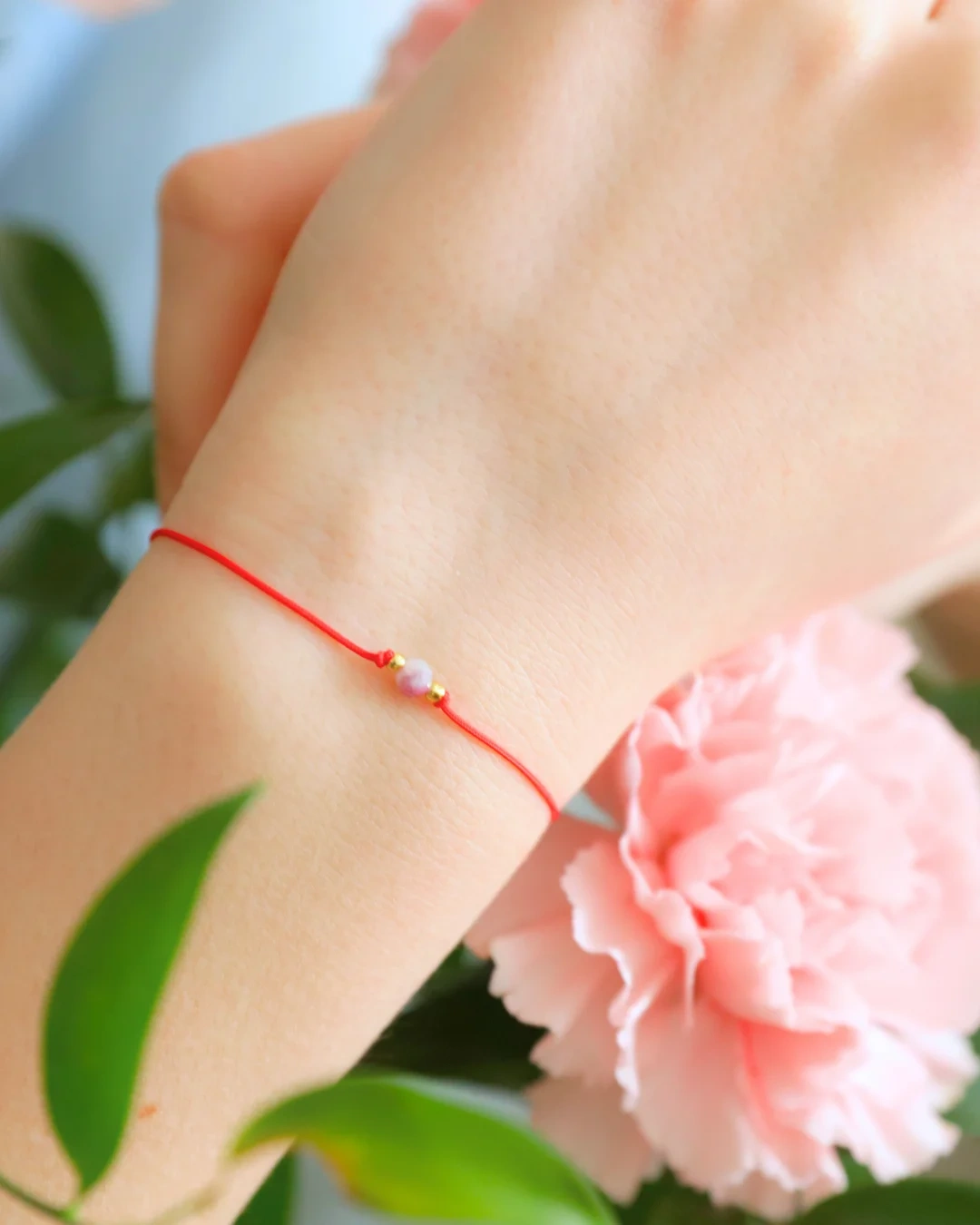 Bransoletka Szczęścia z Turmalinem Różowym Kamień Naturalny